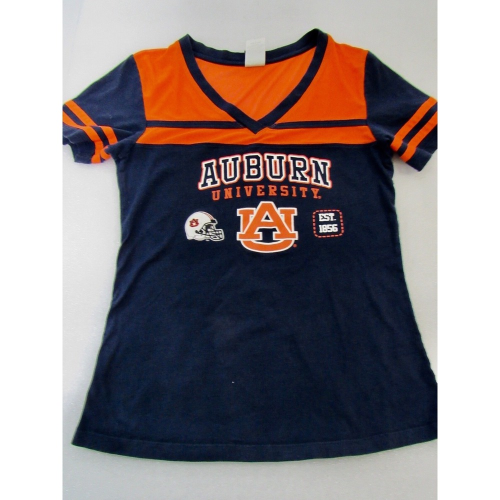 Auburn Tigers Blue Orange Women's Cotton‎ Sheer Top T-Shirt Size L